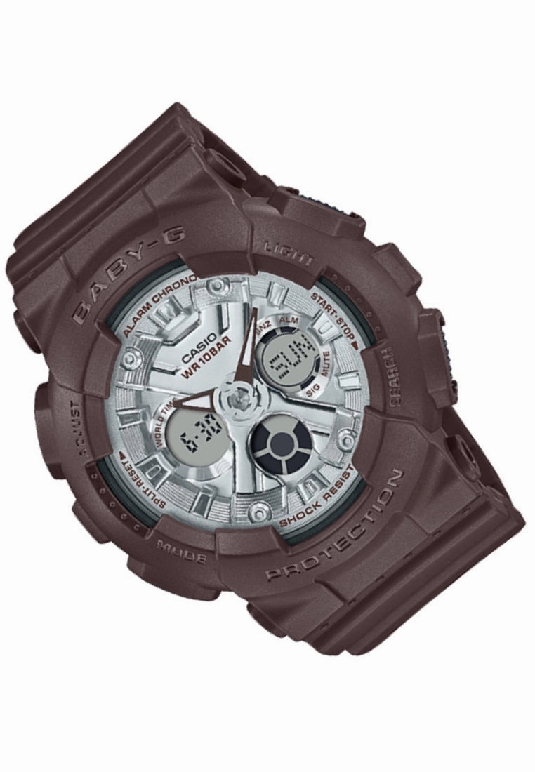 Casio Baby-g BA-130SW-5A Digital Analog Rubber Strap Watch For Women
