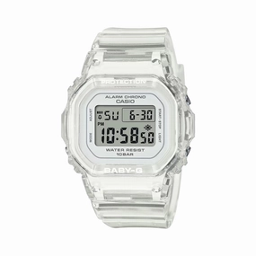 Casio Digital White Dial Transparent Resin Band Watch BGD565US-7D