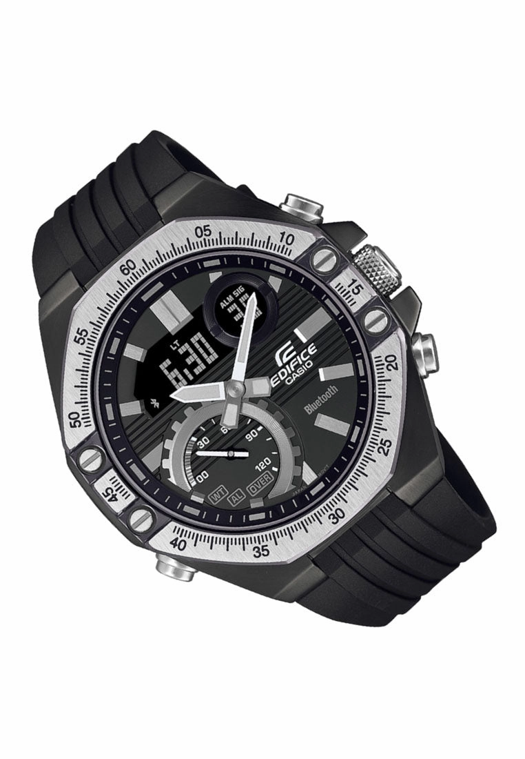 Casio Edifice ECB-10TP-1A Automotive Toolkit Inspired Design Chronograph Rubber Strap Watch For Men