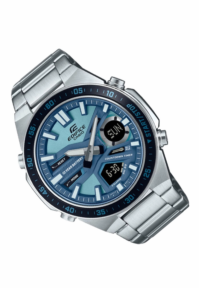 Casio Edifice EFV-C110D-2B Digital Analog Stainless Steel Strap Watch for Men