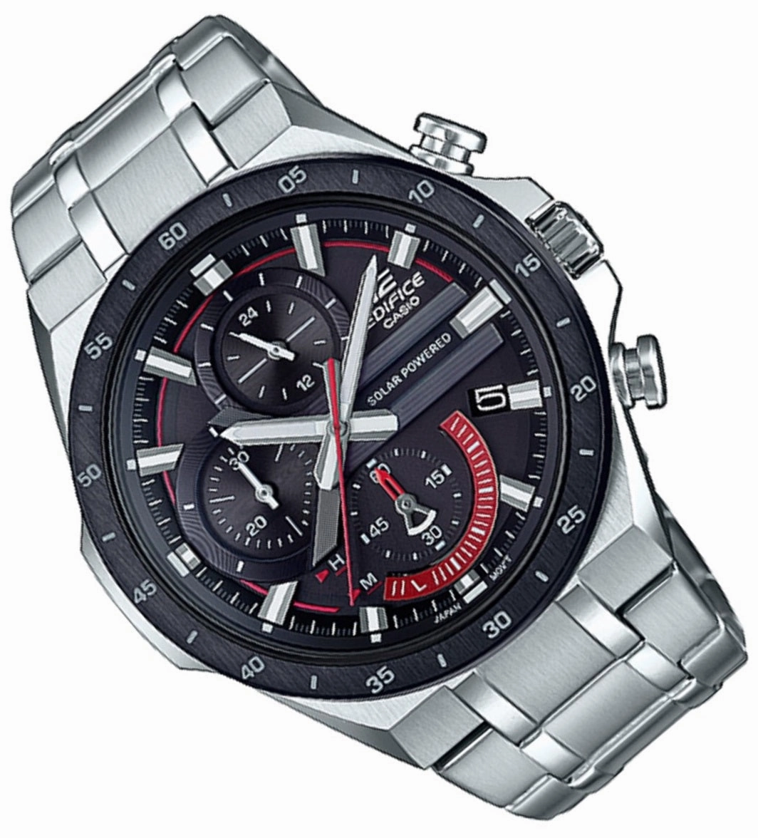 Casio Edifice EQS-920DB-1A Solar Chronograph Stainless Steel Strap Watch For Men