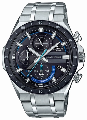 Casio Edifice EQS-920DB-1B Solar Chronograph Stainless Steel Strap Watch For Men