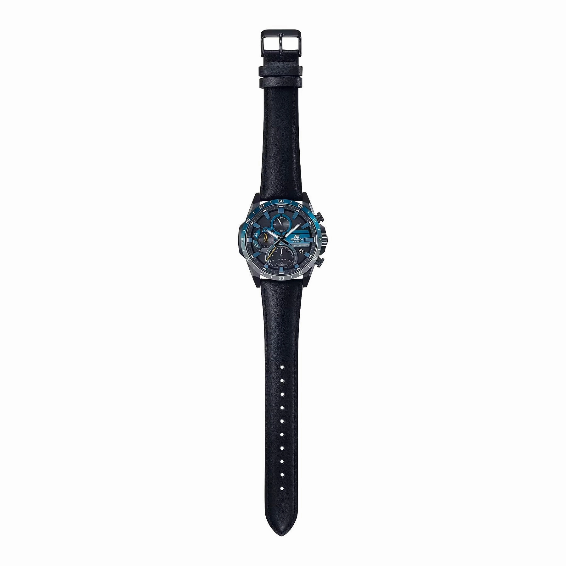 Casio Edifice Windflow Black Leather Strap Watch EQS940NL-1A