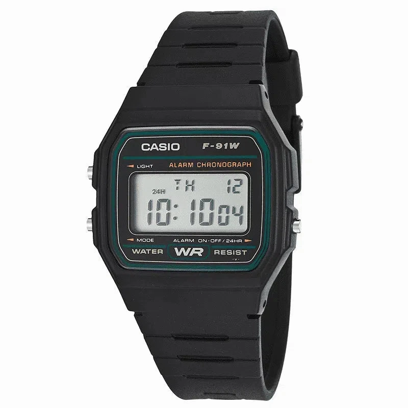 Casio F-91W-3DG Black Resin Strap Watch for Men and Women