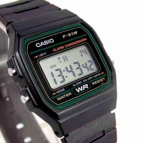 Casio F-91W-3DG Black Resin Strap Watch for Men and Women
