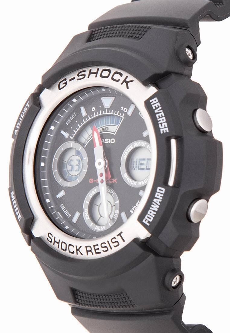 Casio G-shock AW-590-1A Digital Analog Rubber Strap Watch For Men