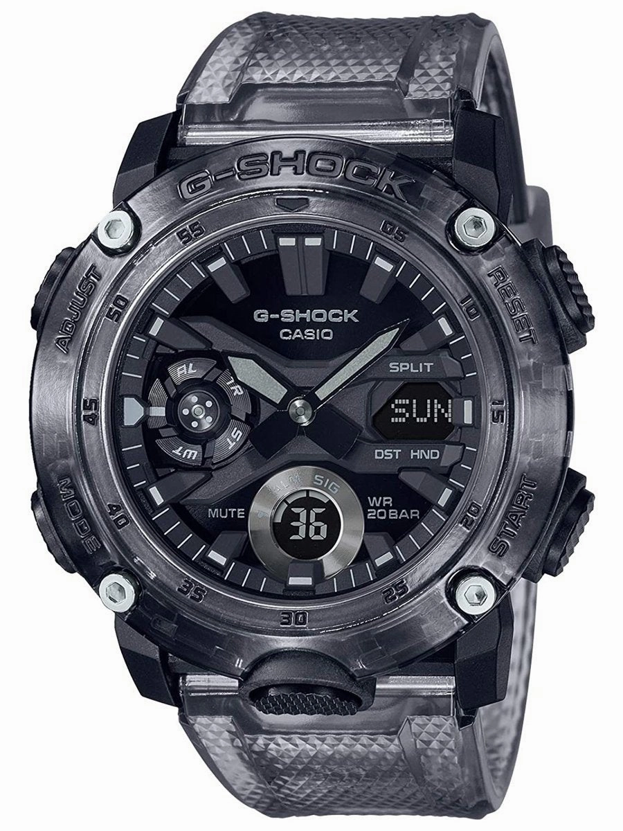 Casio G-Shock G-CARBON Transparent Gray Watch GA2000SKE-8A
