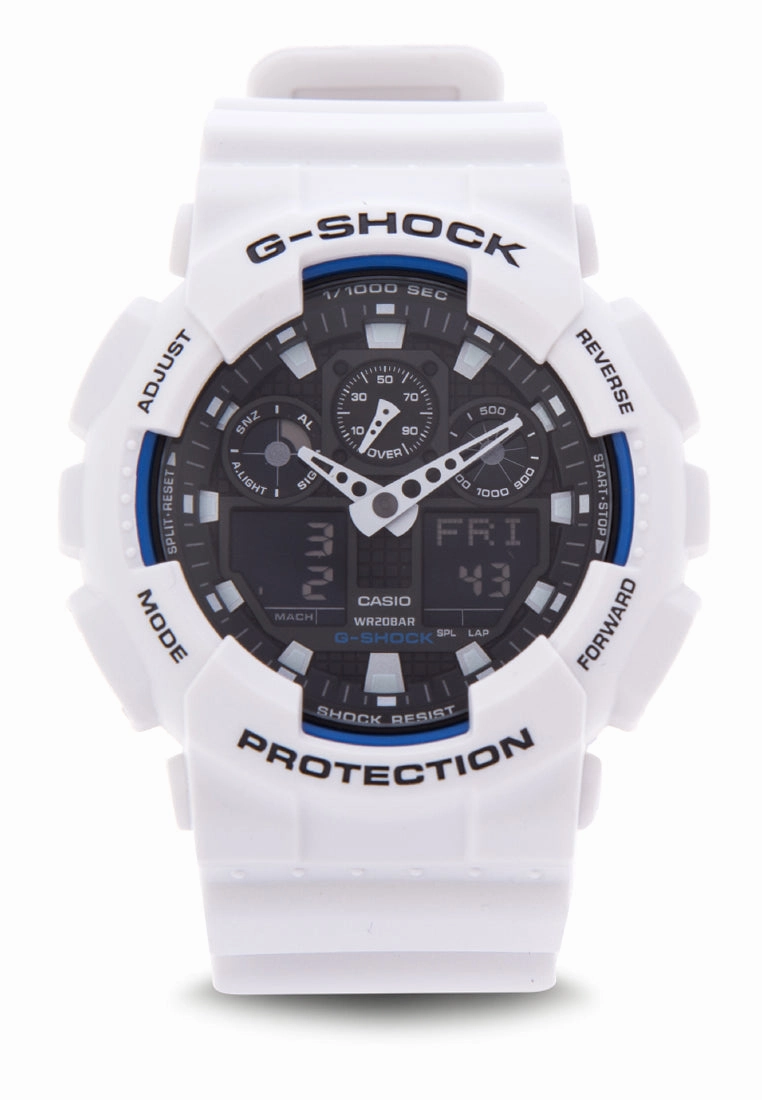 Casio G-shock GA-100B-7ADR Digital Analog Rubber Strap Watch For Men