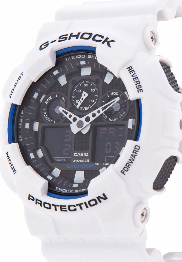Casio G-shock GA-100B-7ADR Digital Analog Rubber Strap Watch For Men