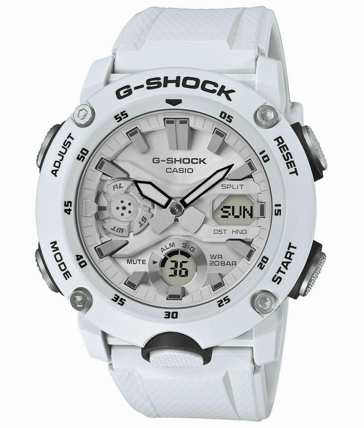Casio G-shock GA-2000S-7A Digital Analog Rubber Strap Watch For Men