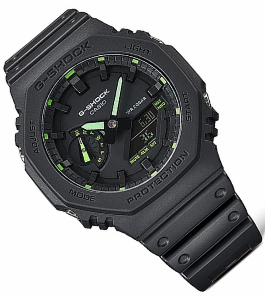 Casio G-shock GA-2100-1A3 Digital Analog Leather Strap Watch For Men
