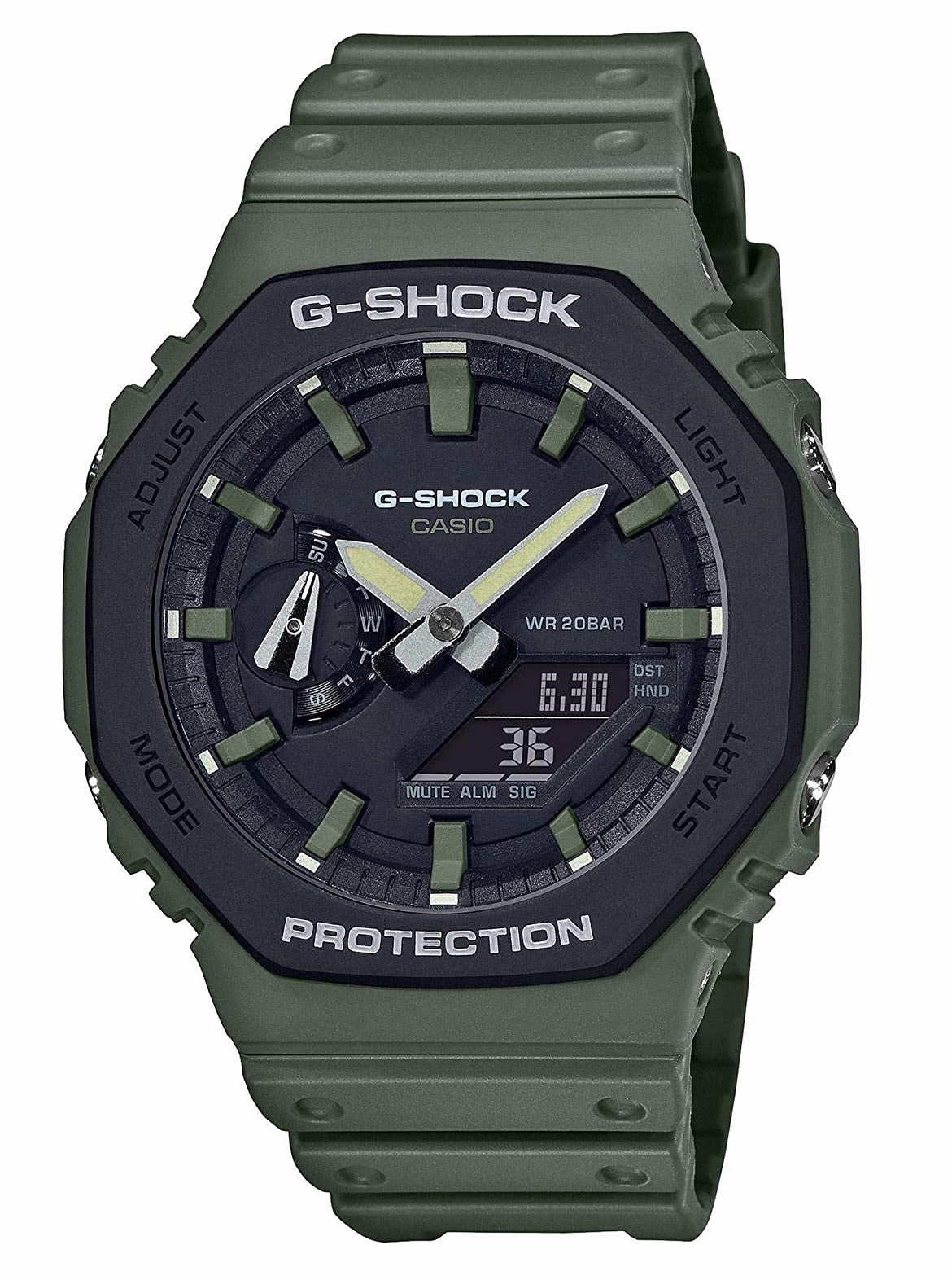 Casio G-shock GA-2110SU-3A Digital Analog Rubber Strap Watch For Men