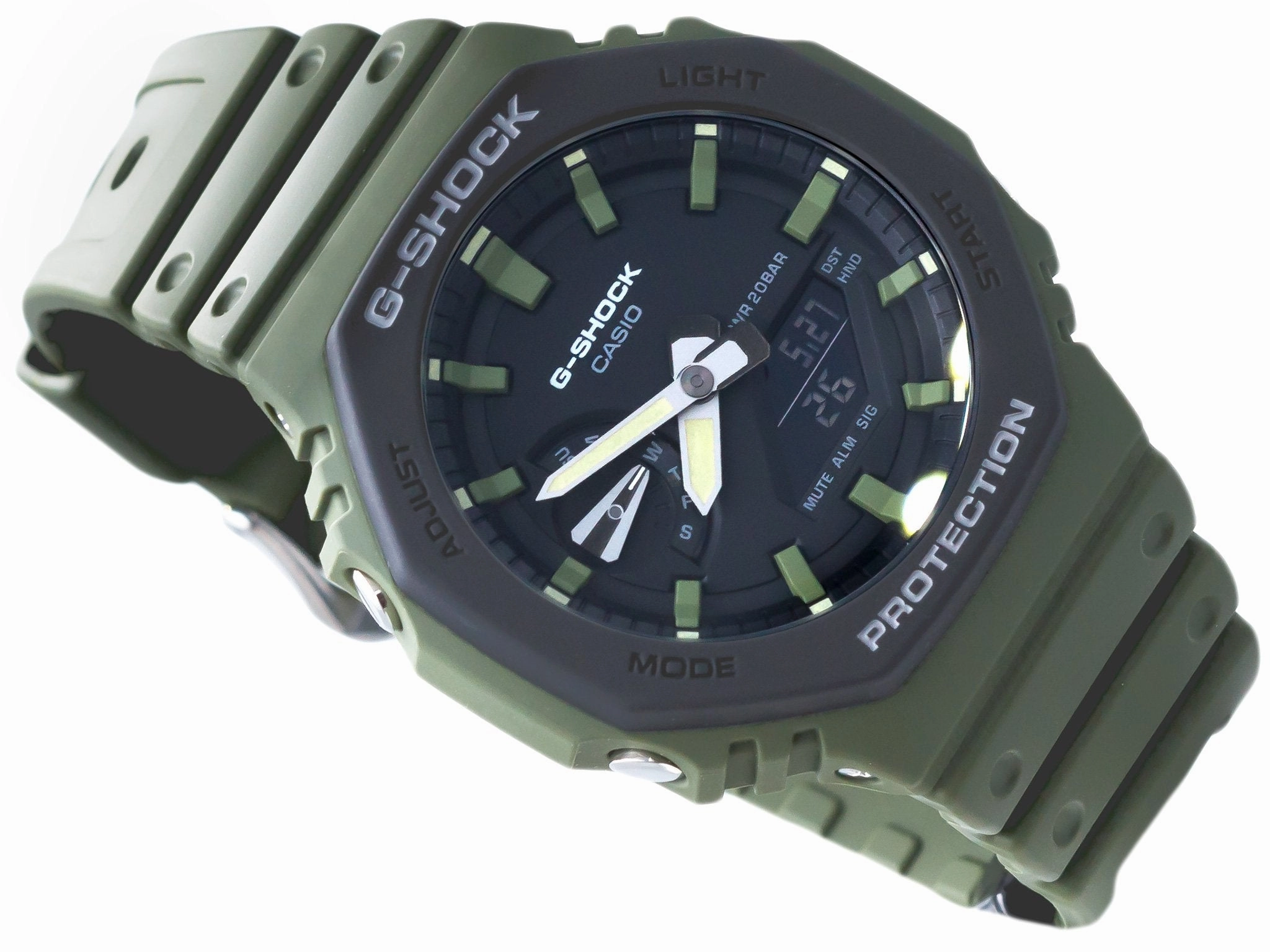 Casio G-shock GA-2110SU-3A Digital Analog Rubber Strap Watch For Men