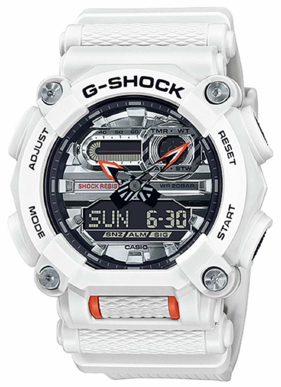 Casio G-shock GA-900AS-7ADR Digital Analog Rubber Strap Watch For Men