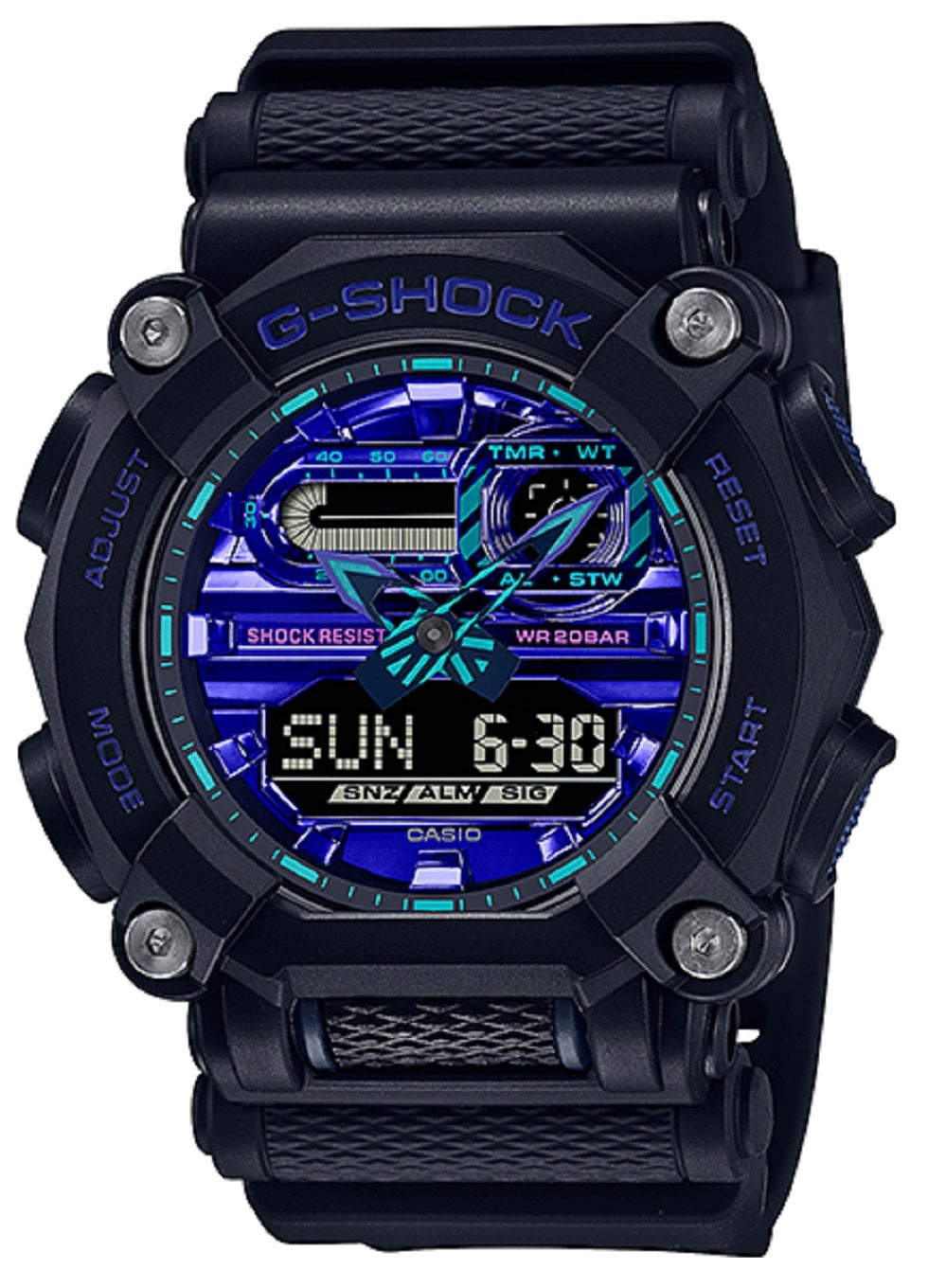 Casio G-shock GA-900VB-1A Digital Analog Rubber Strap Watch For Men