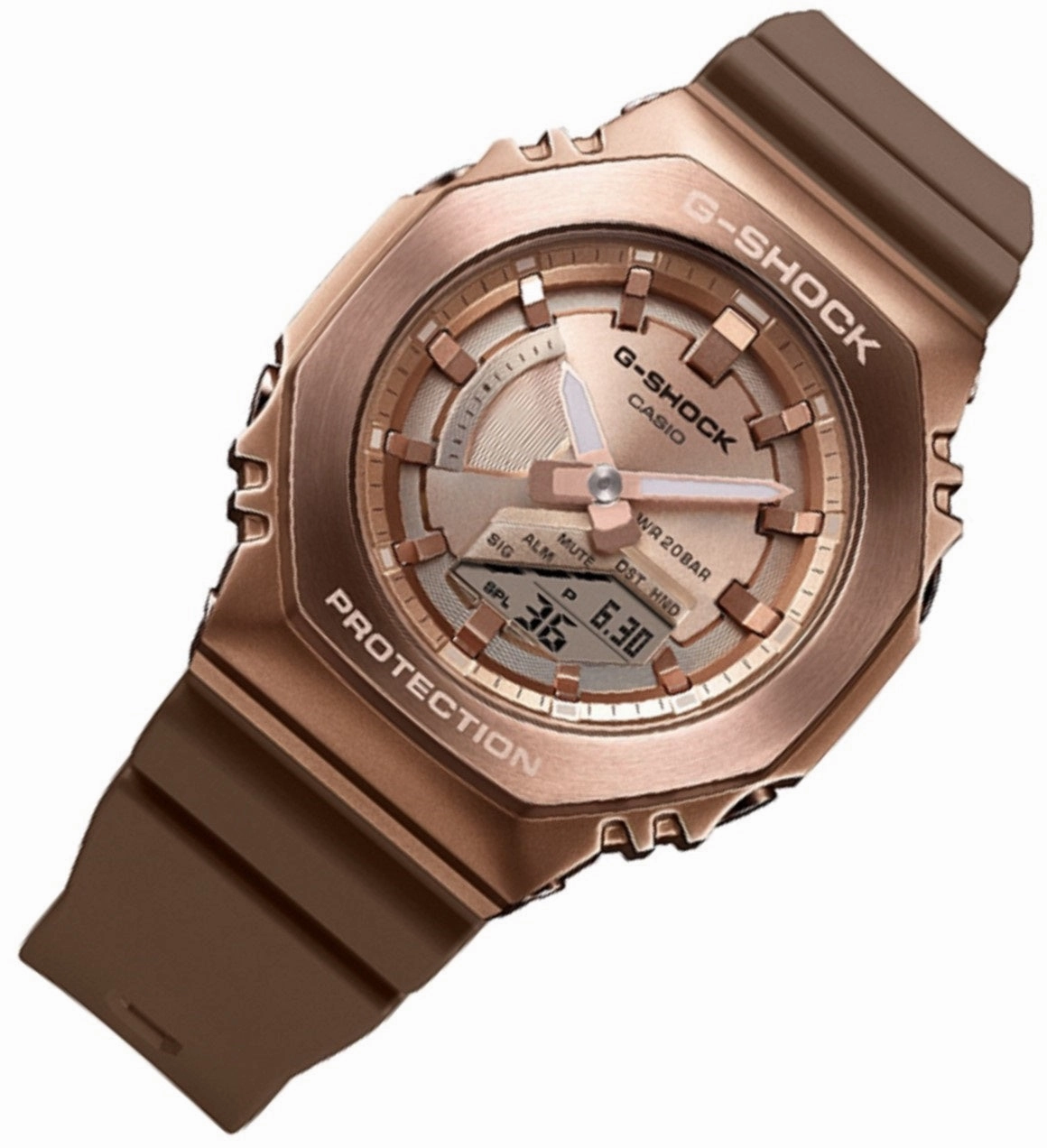 Casio G-shock GM-S2100BR-5A Digital Analog Rubber Strap Watch