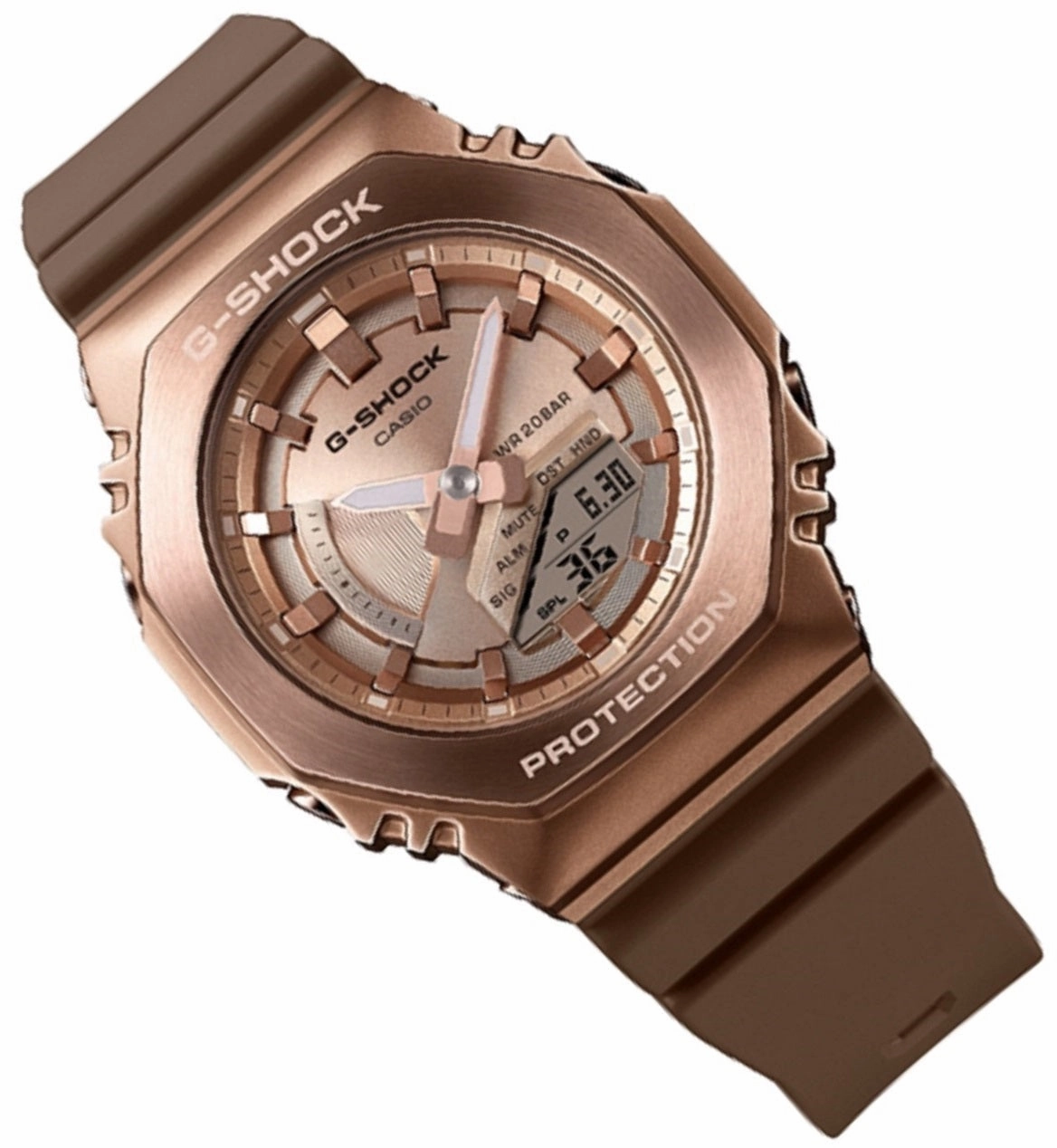 Casio G-shock GM-S2100BR-5A Digital Analog Rubber Strap Watch