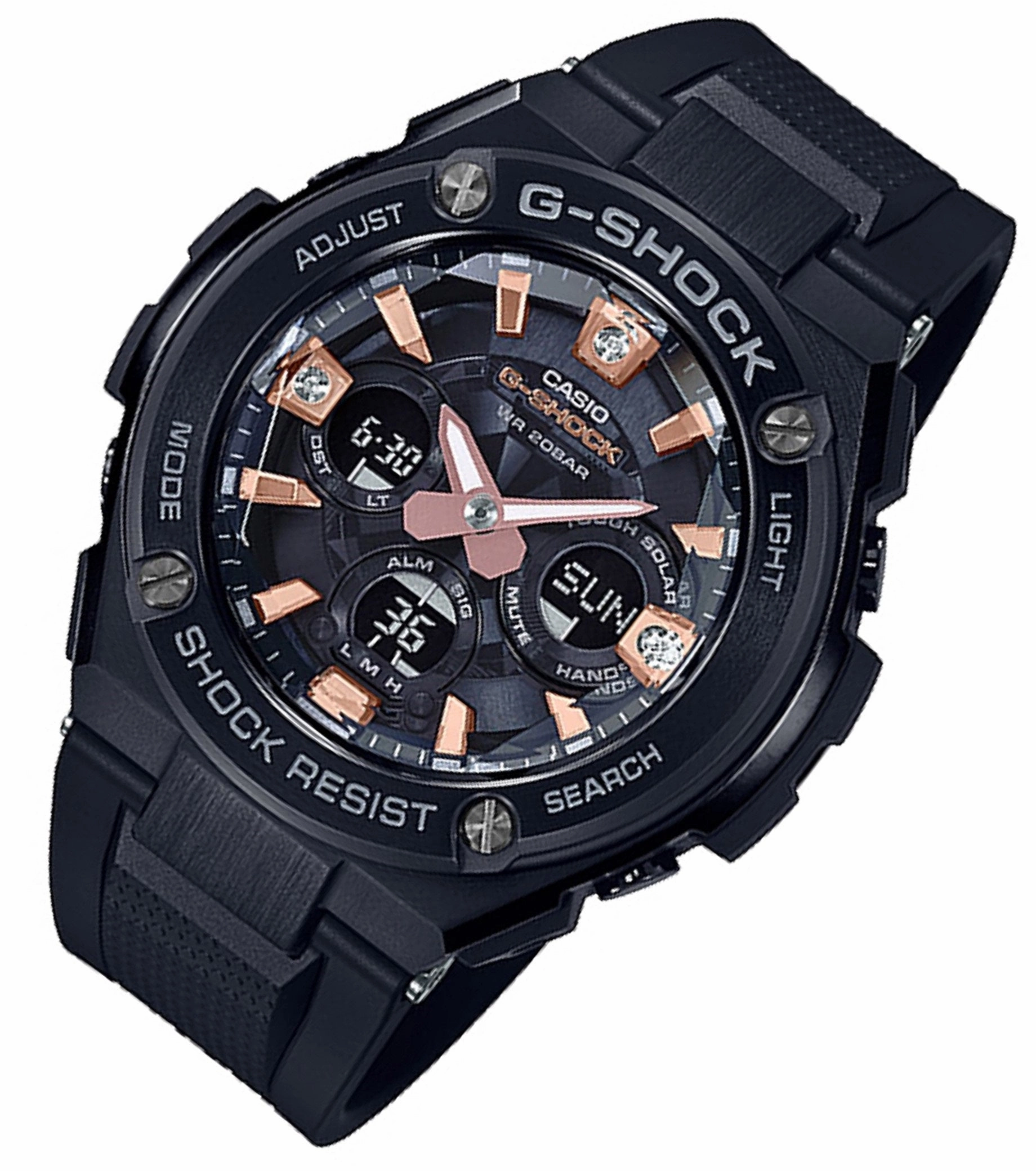 Casio G-shock GST-S310BDD-1A Solar Digital Analog Rubber Strap Watch for Men