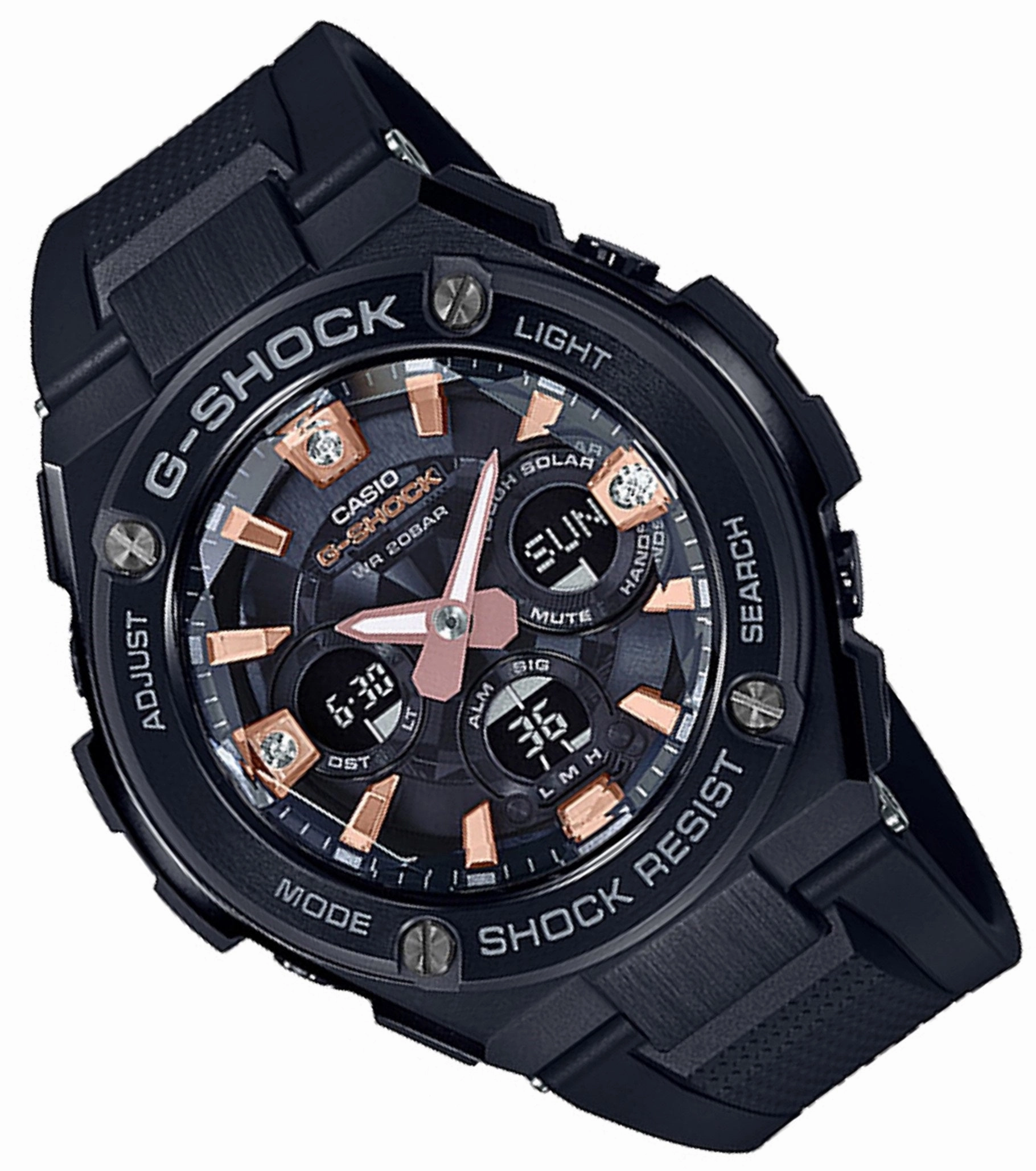 Casio G-shock GST-S310BDD-1A Solar Digital Analog Rubber Strap Watch for Men
