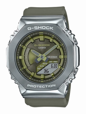 Casio G-Shock Metal-Clad Octagonal Womens Watch Green GMS2100-3A