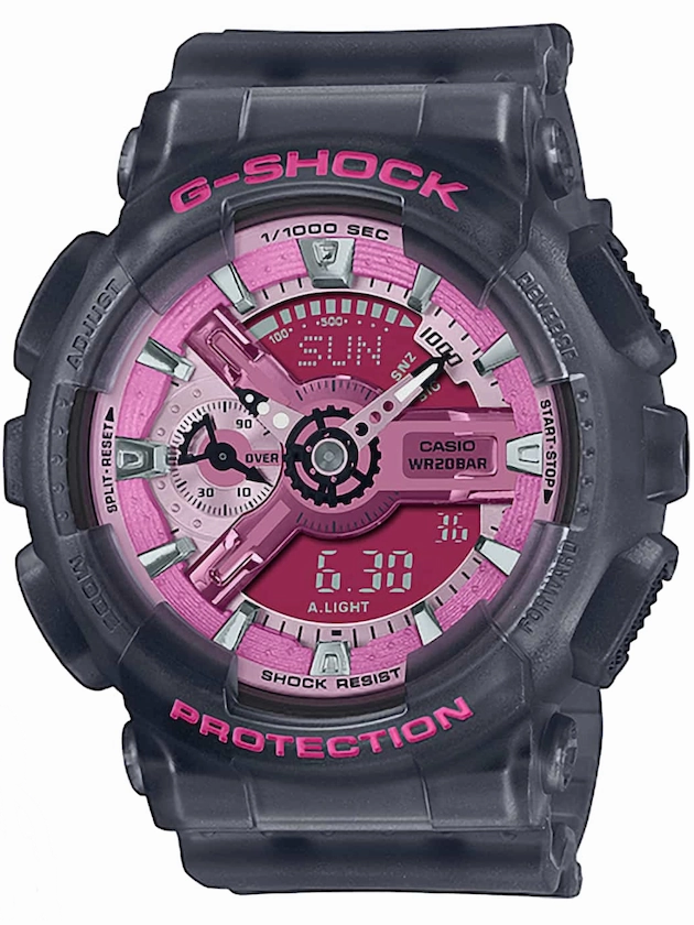 Casio G-Shock S-SERIES Womens Gray Semi-transparent case Watch GMAS110NP-8A