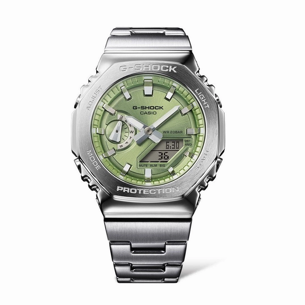 Casio G-Shock Steel Green Metallic Dial Mens Watch GM-2110D-3AER