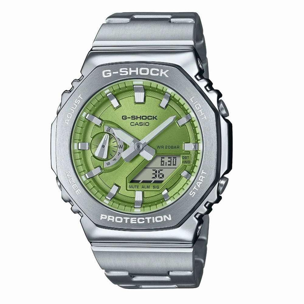 Casio G-Shock Steel Green Metallic Dial Mens Watch GM-2110D-3AER