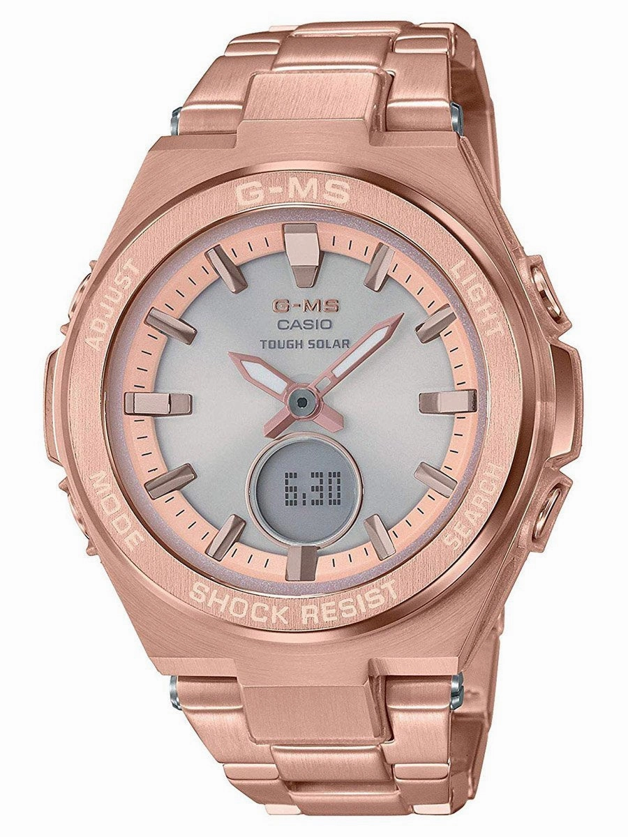 Casio G-Steel G-MS Solar Ana-Digi Womens Rose Gold Watch MSGS200DG-4A