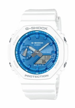 Casio GA-2100WS-7A Digital Analog Rubber Strap Watch for Men