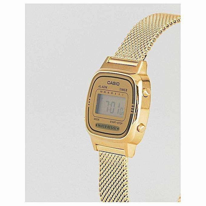 Casio LA670WEMY-9DF Gold Mesh Watch for Women