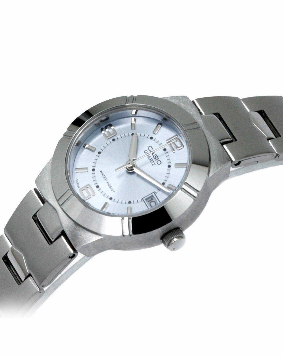 Casio LTP-1241D-2ADF Silver/Blue Stainless Steel Strap Watch for Women