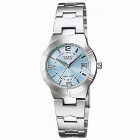Casio LTP-1241D-2ADF Silver/Blue Stainless Steel Strap Watch for Women