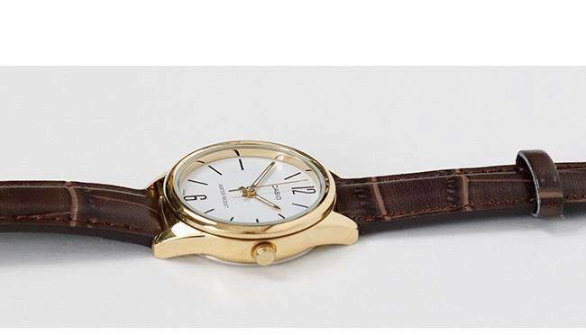 Casio LTP-V005GL-7B Brown Leather Strap Watch for Women