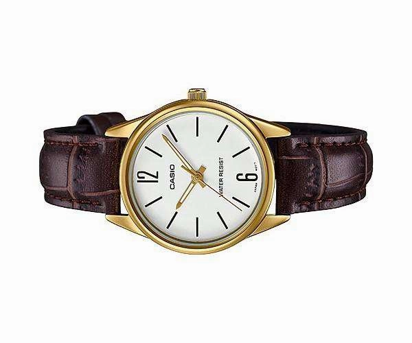 Casio LTP-V005GL-7B Brown Leather Strap Watch for Women