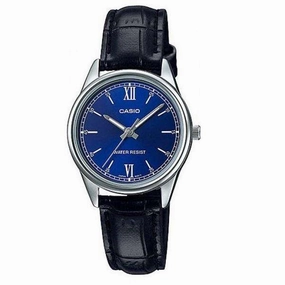Casio LTP-V005L-2BUDF Black Leather Watch for Women