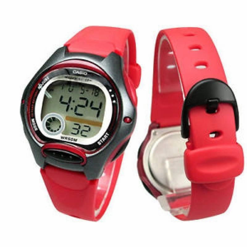 Casio LW-200-4A Red/Black Resin Strap Watch for Women