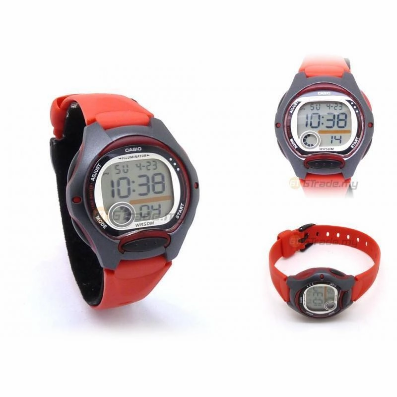 Casio LW-200-4A Red/Black Resin Strap Watch for Women