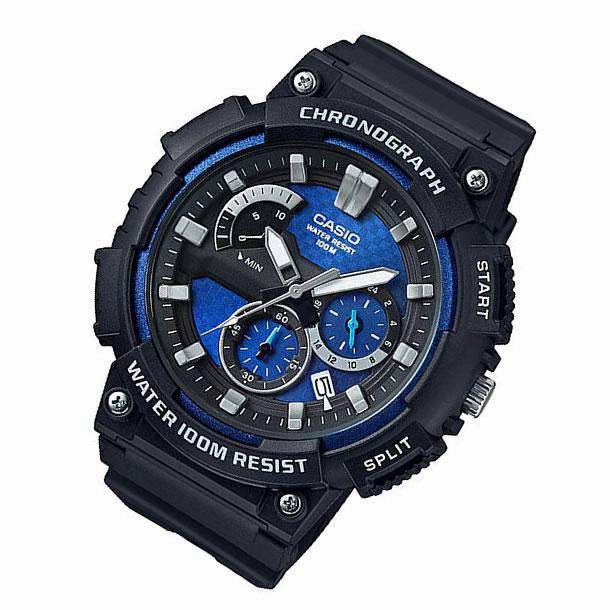 Casio MCW-200H-2AVDF Analog Chronograph Black Resin Strap Watch for Men