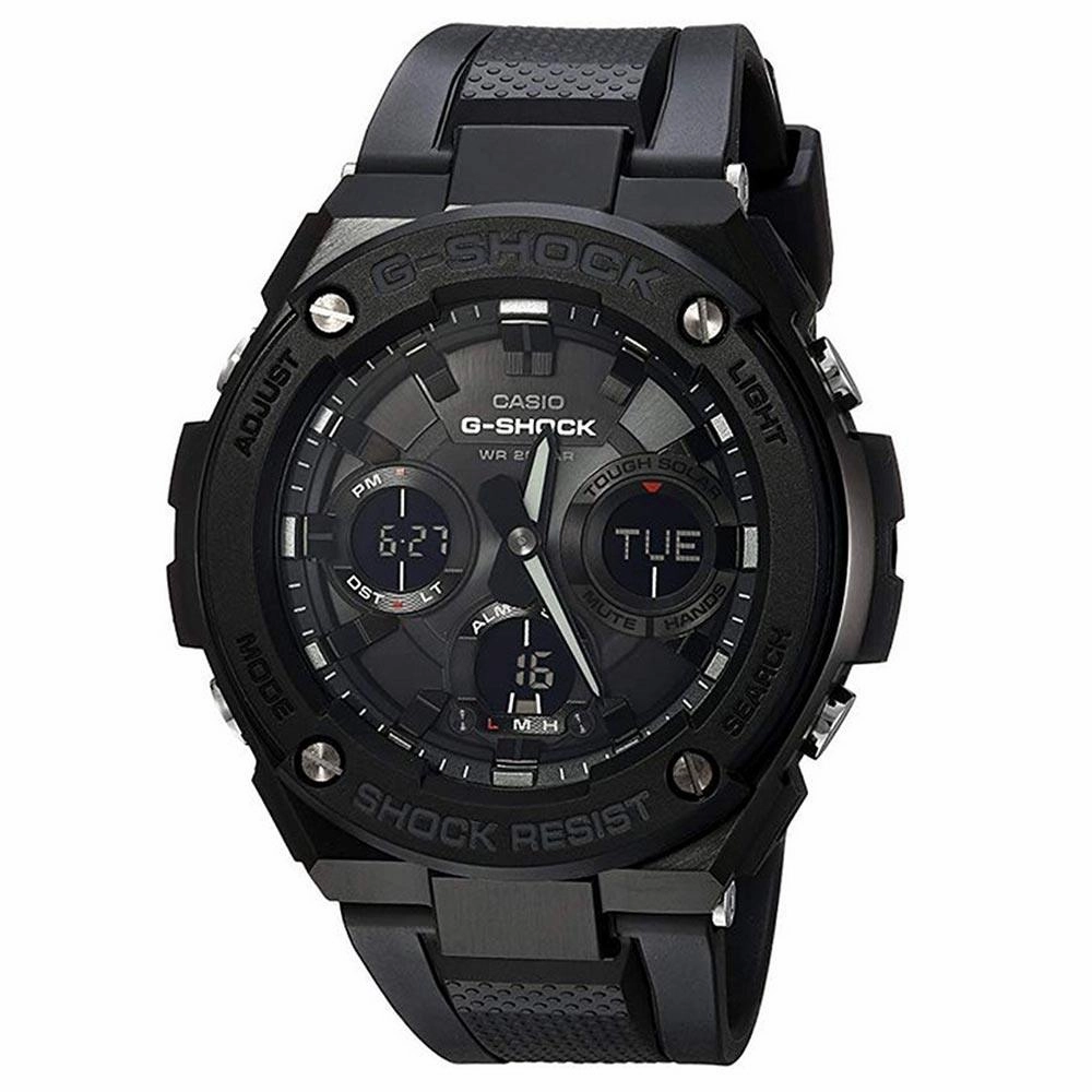 Casio Men's 'G SHOCK' Quartz Stainless Steel and Resin Black Casual Watch GSTS100G-1B
