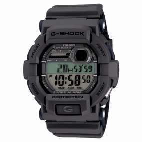 Casio Men's Digital Watch - G-Shock Vibration Alarm Grey Dial Resin Band | GD350-8