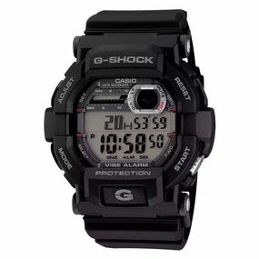 Casio Men's Watch - G-Shock Black and Grey Digital Dial Black Resin Strap | GD350-1