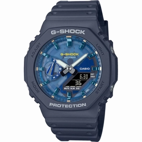 Casio Men's Watch G-Shock Navy Blue Resin Strap Analog-Digital GA-2100AS-2ACR
