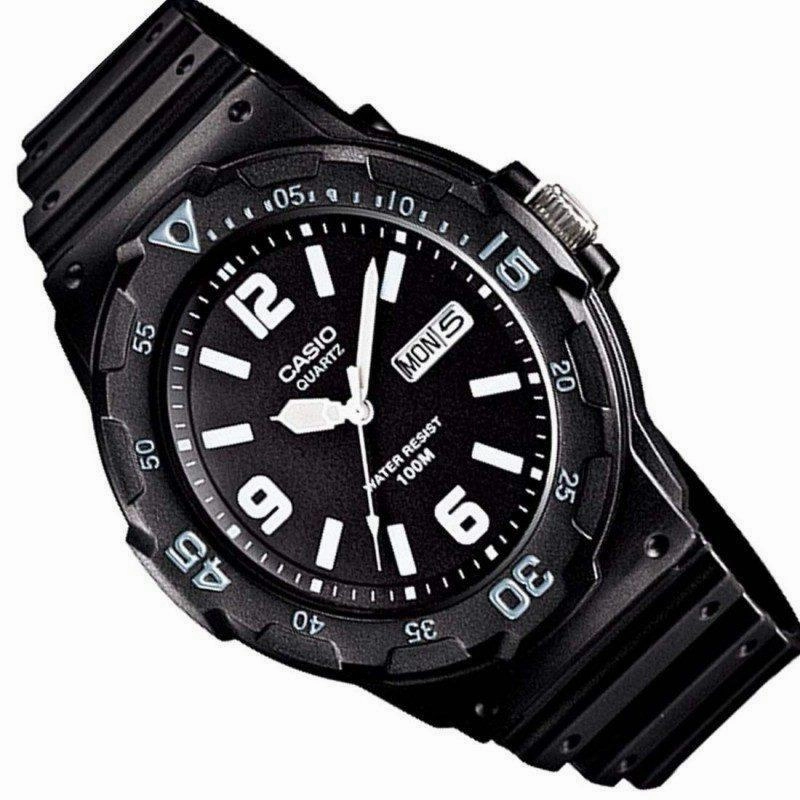 Casio MRW-200H-1B2 Black Resin Strap Watch for Men