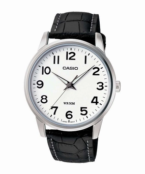 Casio MTP-1303L-7BVDF Black Leather Strap Watch for Men