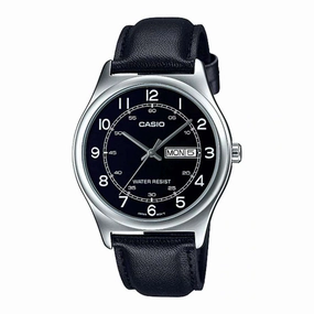 Casio MTP-V006L-1B2 Black Leather Watch for Men