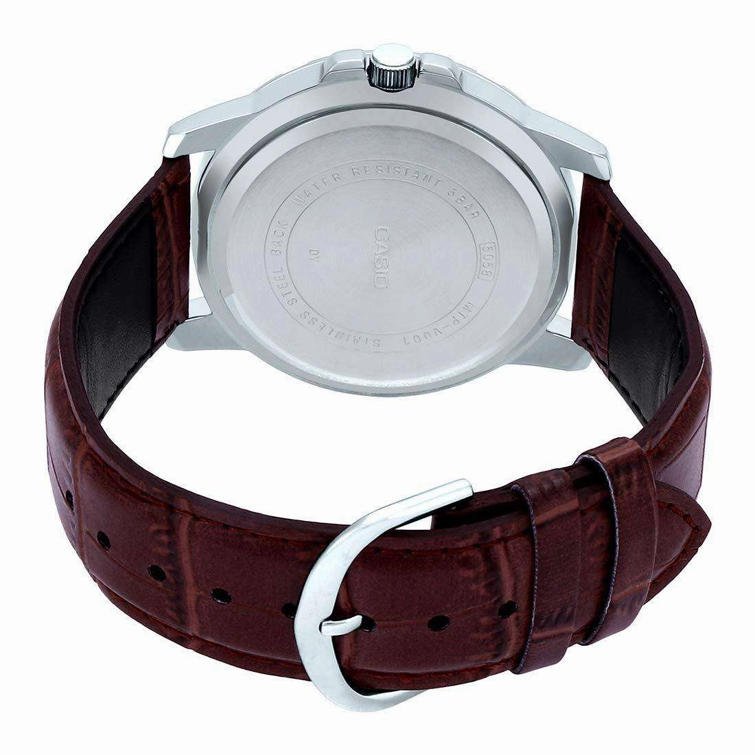Casio MTP-VD01L-7BVUDF Brown Leather Strap Watch for Men