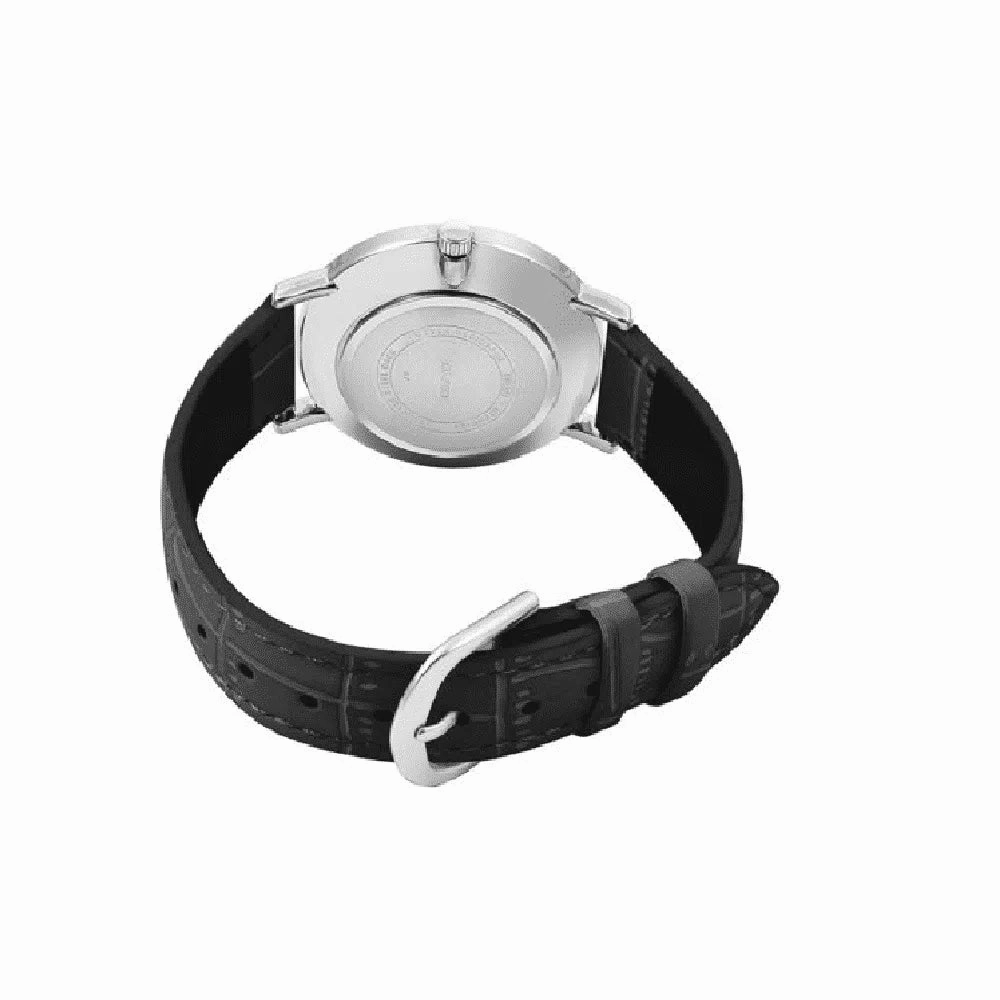 Casio MTP-VT01L-1BUDF Black Leather Watch for Men