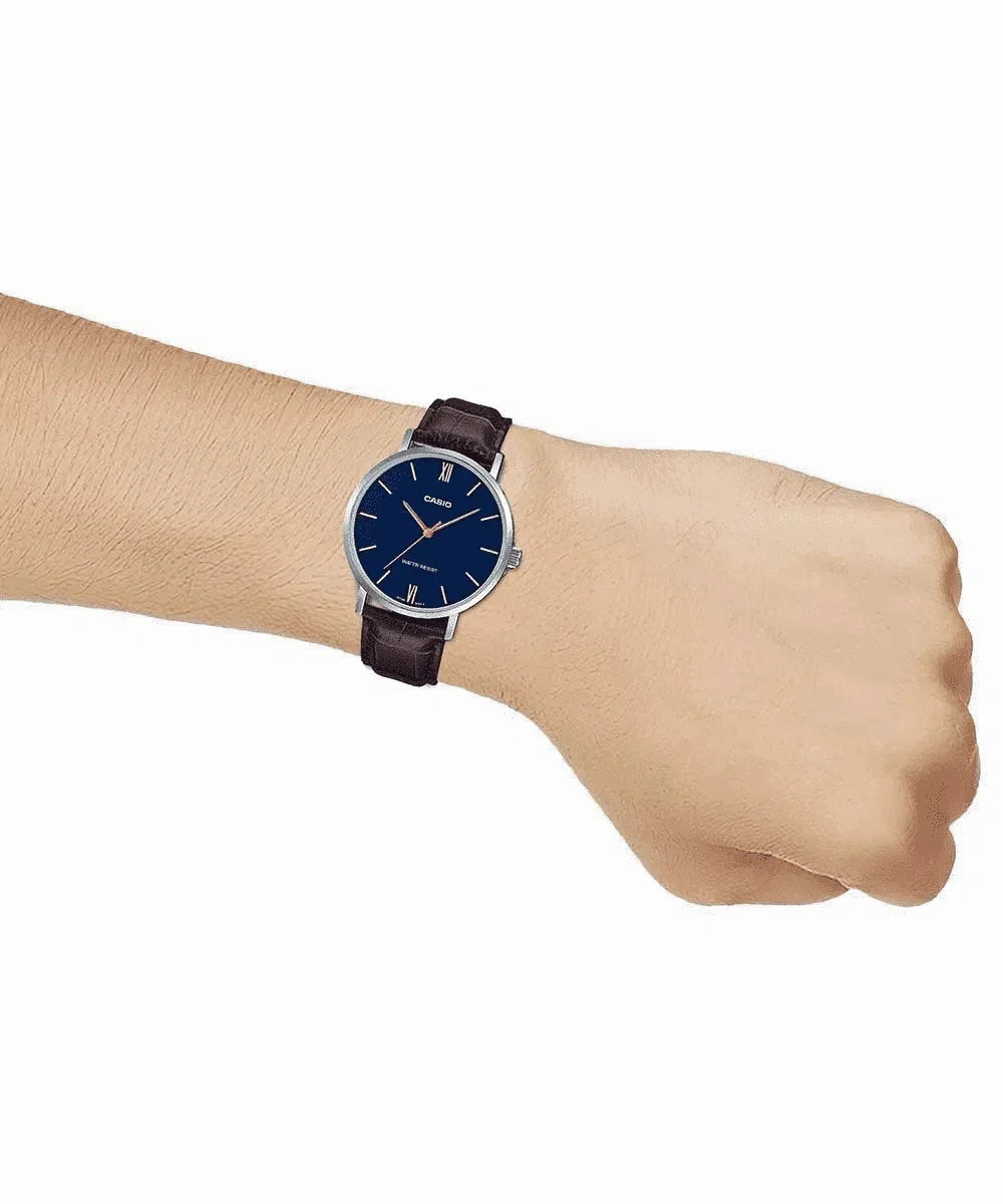Casio MTP-VT01L-2BUDF Brown Leather Watch for Men