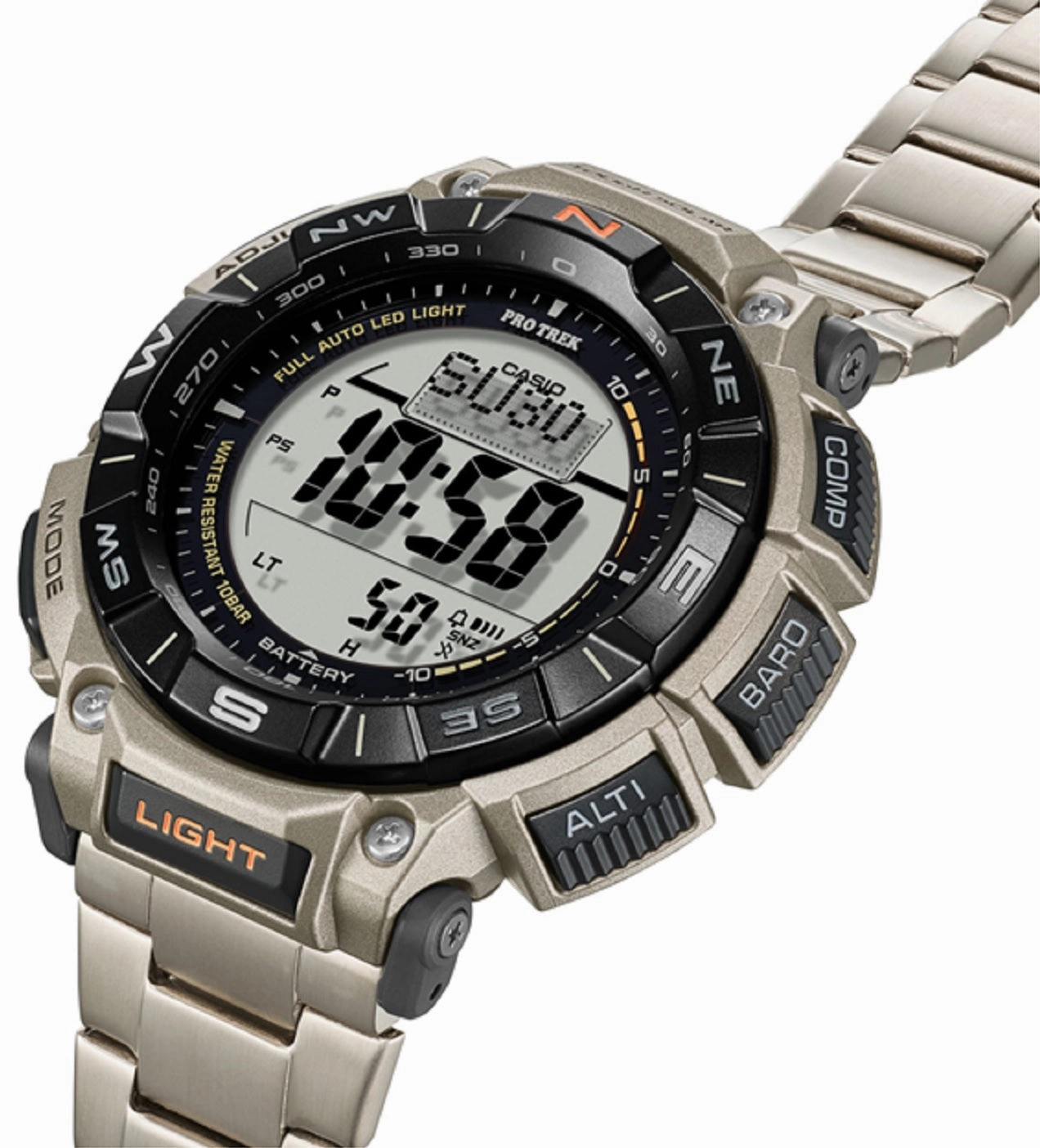 Casio Pro Trek PRG-340T-7DR Digital Stainless Steel Strap Watch For Men
