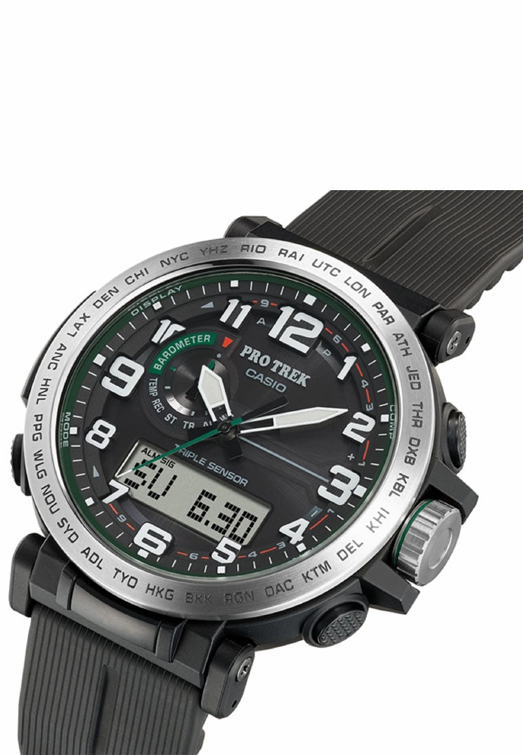 Casio Pro Trek PRG-601-1DR Digital Analog Rubber Strap Watch For Men